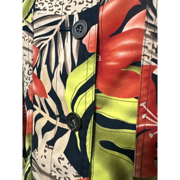 Allison Daley Tropical Floral Button Up Blazer Size 10 - Picture 7 of 14